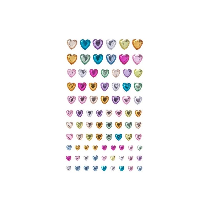 Adhesive Stones Mixed Hearts (Pack of 84)