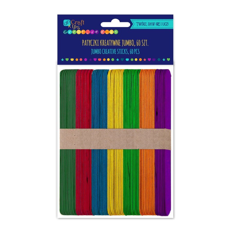 Jumbo Lollipop Sticks Mixed Colours (Pack of 60)