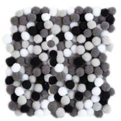 Black & White Pompoms 1cm (Pack of 120)