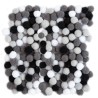 Black & White Pompoms 1cm (Pack of 120)