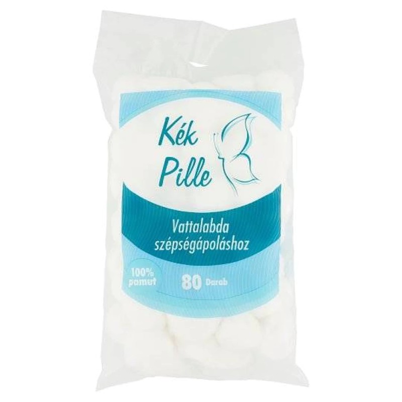 Blue Pille Cotton Ball White 80Pcs