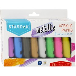 Starpak Acryllic Paint Metallic (Pack of 8 - 25ml)