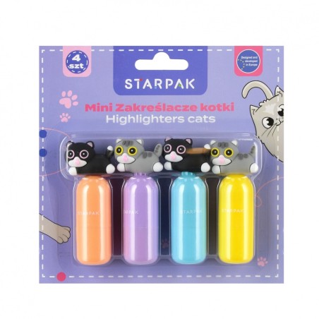 Starpak Mini Highlighters Kitty (Pack of 4)