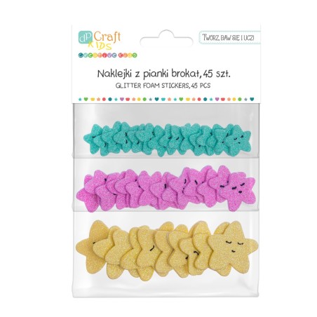 Glitter Stars Foam Stickers (Pack of 45)