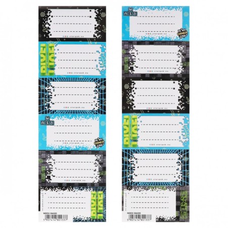 Pixel Exercise Book Labels (2 Sheets - 12 Labels)