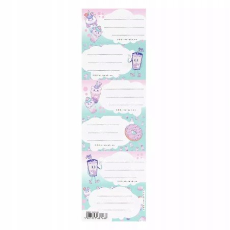 Bubble Tea Exercise Book Labels (2 Sheets - 12 Labels)
