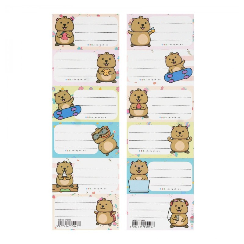 Teddy Exercise Book Labels (2 Sheets - 12 Labels)
