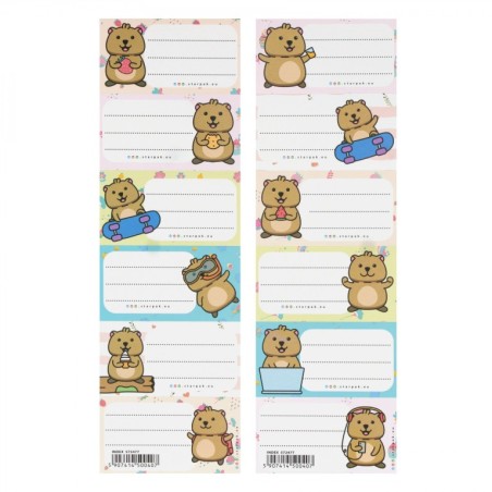Teddy Exercise Book Labels (2 Sheets - 12 Labels)