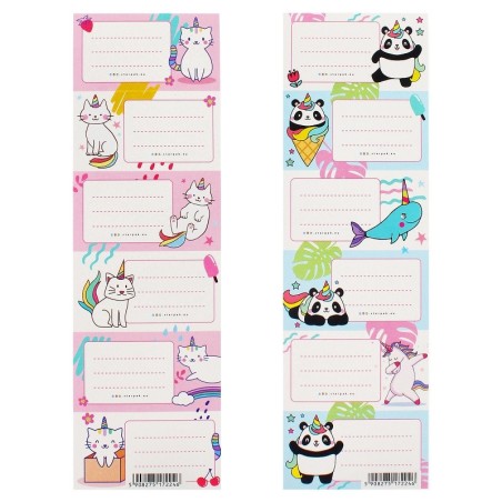 Pandacorn Book Labels (2 Sheets - 12 Labels)