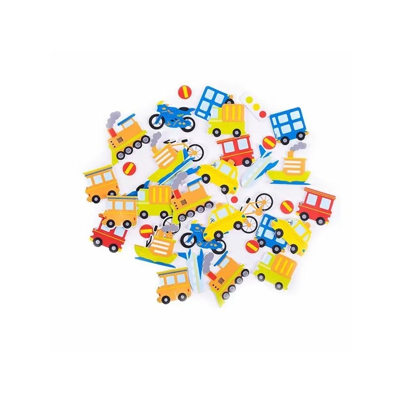Vehicles Foam Stickers (Pack of 39)