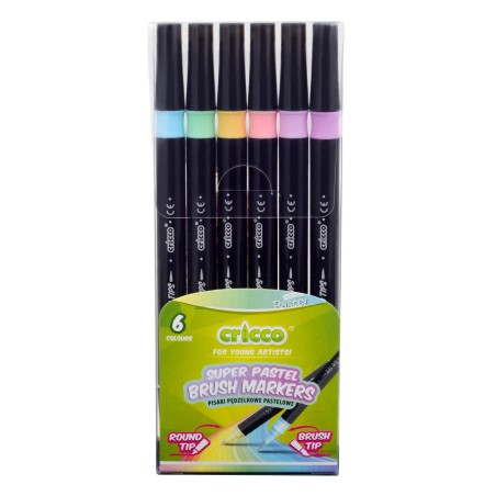 Pastel Double Sided Brush Markers (Pack of 6)