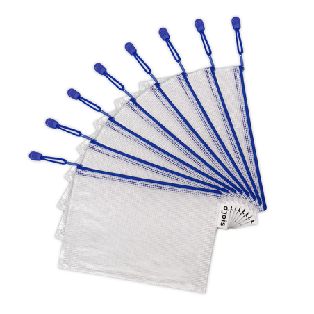 Tarifold A5 PVC Mesh Folder with Zip (Blue)