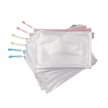 Tarifold A4 PVC Mesh Folder with Zipper (Pastel Colours)