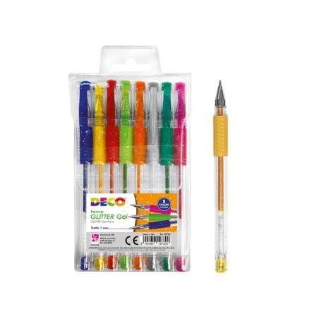 DECO Glitter Gel Pens (Pack of 8)