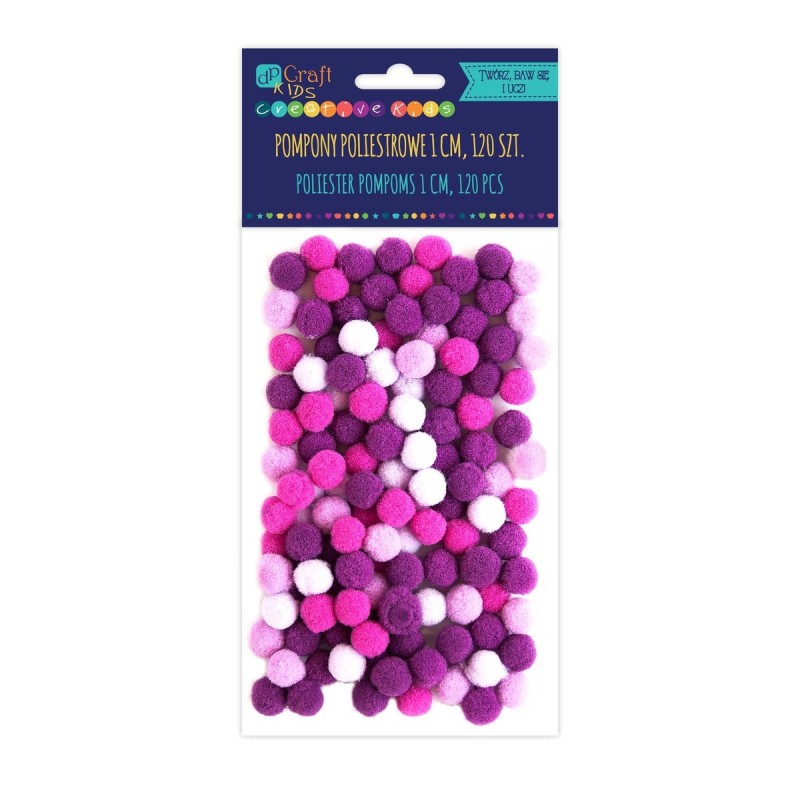 Assorted Pom Poms PURPLE (Pack of 120)