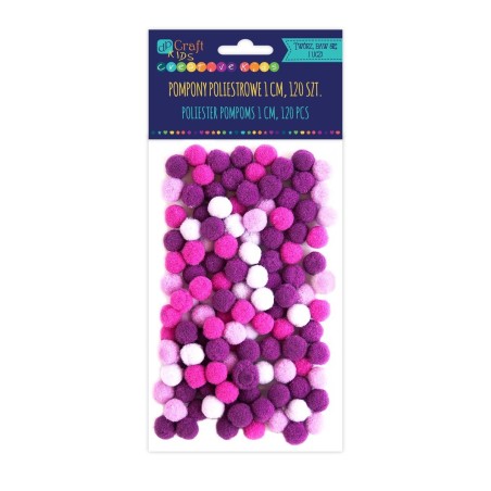 Assorted Pom Poms PURPLE (Pack of 120)