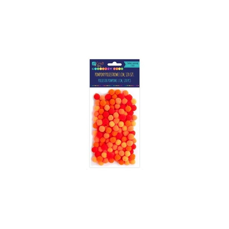 Assorted Pom Poms ORANGE (Pack of 120)