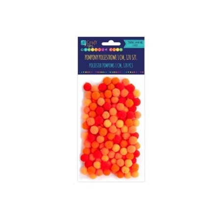 Assorted Pom Poms ORANGE (Pack of 120)