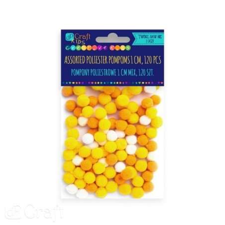 Assorted Pom Poms YELLOW (Pack of 120)