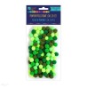 Assorted Pom Poms GREEN (Pack of 120)