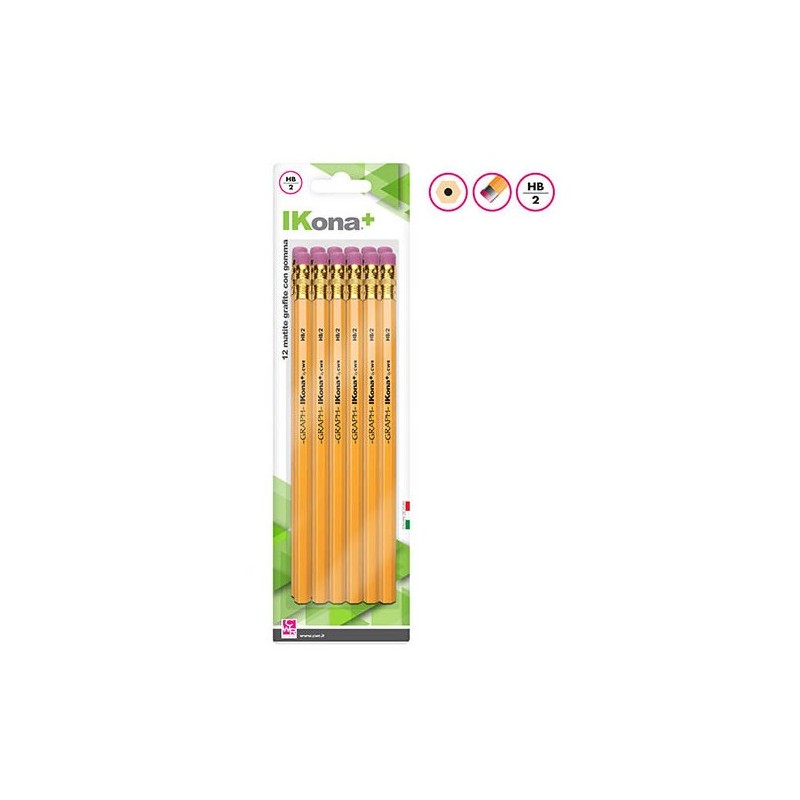 Ikona+ Pencil with Eraser HB2