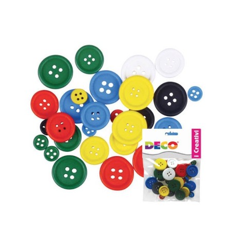 DECO Wood Buttons (Mixed Colours)
