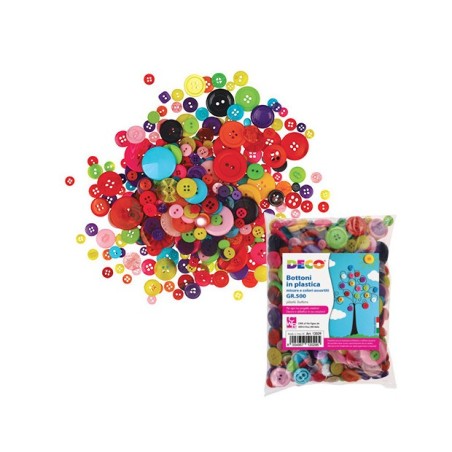 DECO Plastic Buttons (Large Pack - Aprox 650 Buttons)