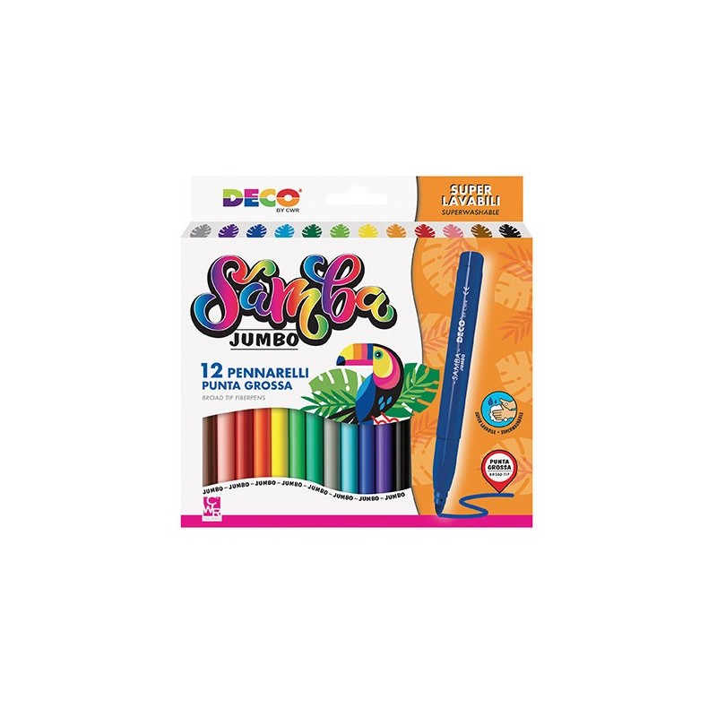 DECO Jumbo Washable Markers (Pack of 12)