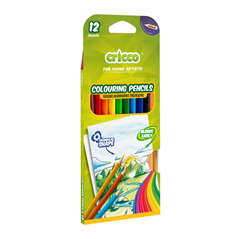 Cricco Triangular Coloured Pencils (Pack of 12)