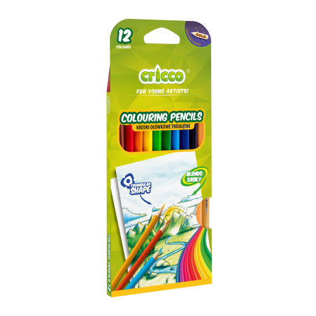 Cricco Triangular Coloured Pencils (Pack of 12)