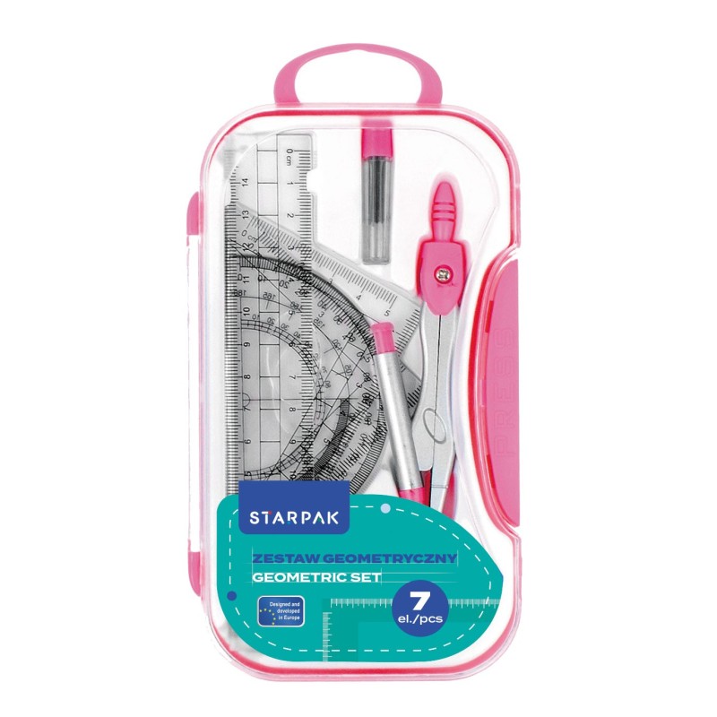 Starpak 7 Piece Geometric Set in Case (Pink)
