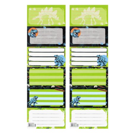Dino Glow Exercise Book Labels (1 Sheets - 6 Labels)