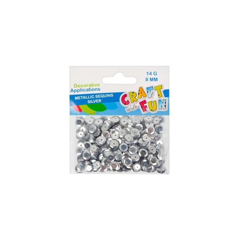 Starpak Metallic Sequins Silver 8mm