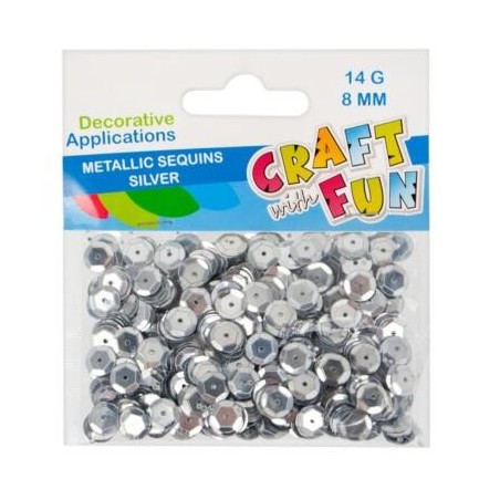Starpak Metallic Sequins Silver 8mm