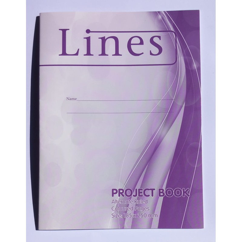 A4 Project Book (Wide Lines) - One Side Lined, One Side Coloured Paper