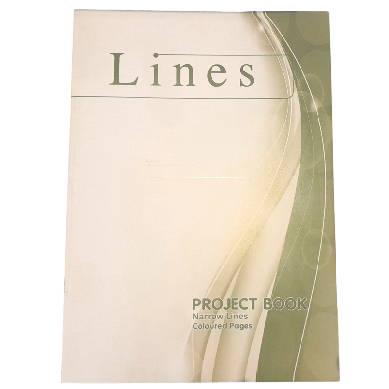 A4 Project Book (Narrow Lines) - One Side Lined, One Side Coloured Paper
