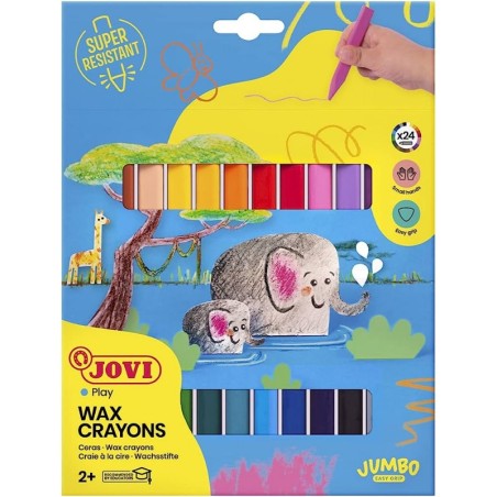 Jovi Triwax Triangular Wax Crayons (Pack of 24)