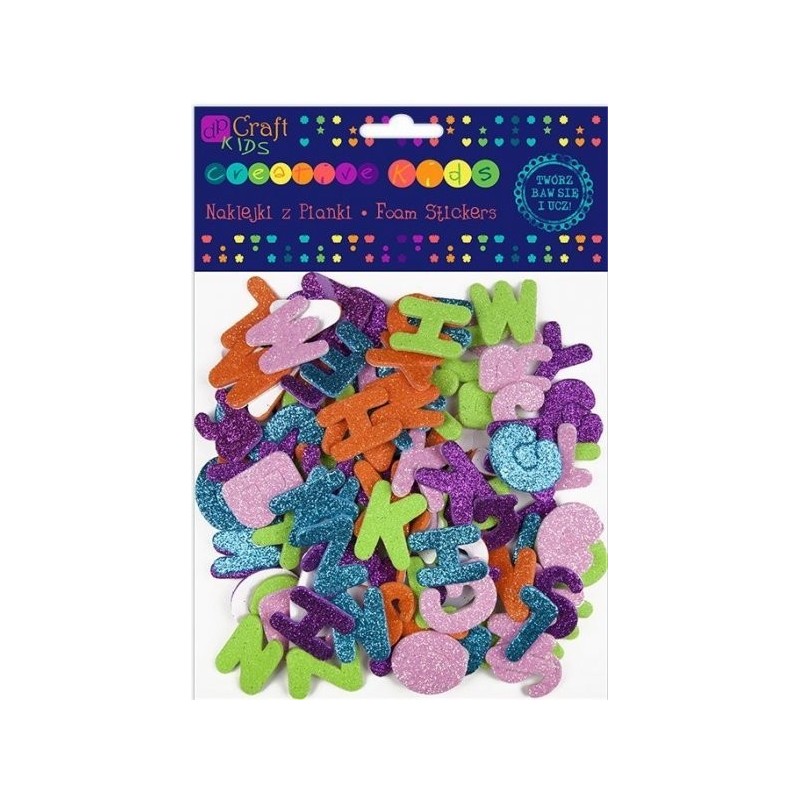 Letter Glitter Foam Stickers