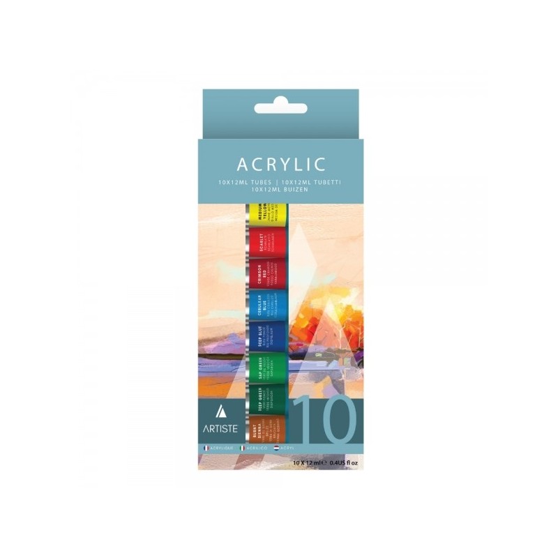 Artiste Acryllic Paint 12ml (Pack of 10)