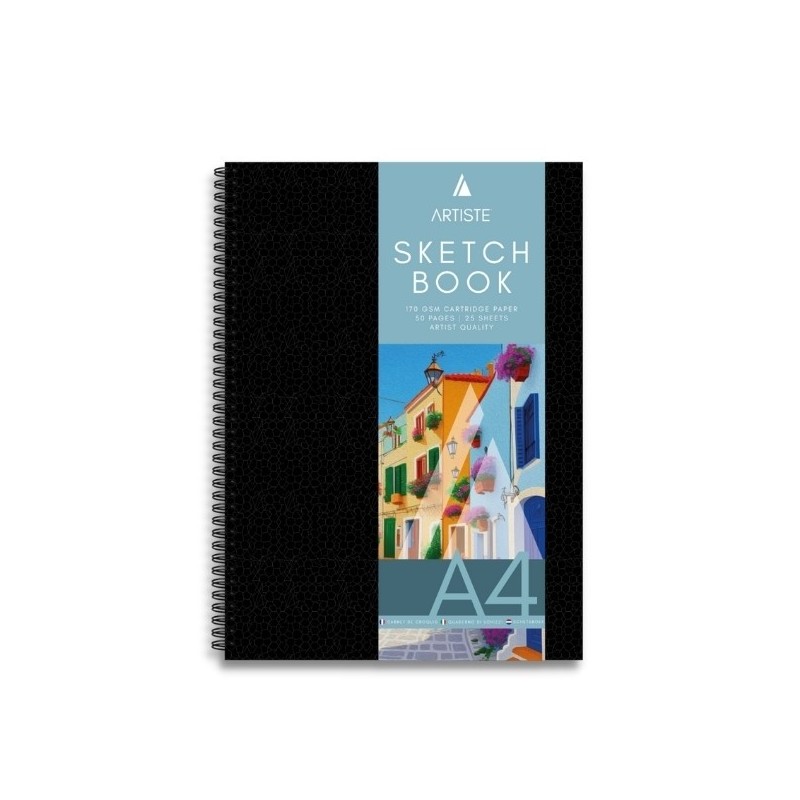 A4 Artist Hardback Sketchbook - 15 Sheets (170gsm)