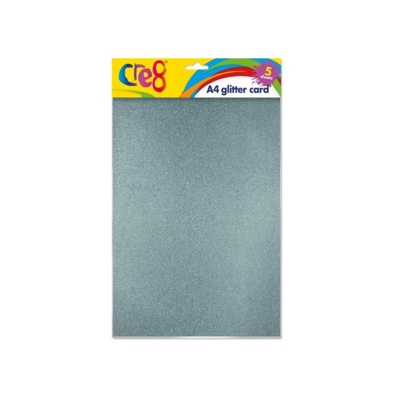 A4 Assorted Glitter Card (Pack of 5)