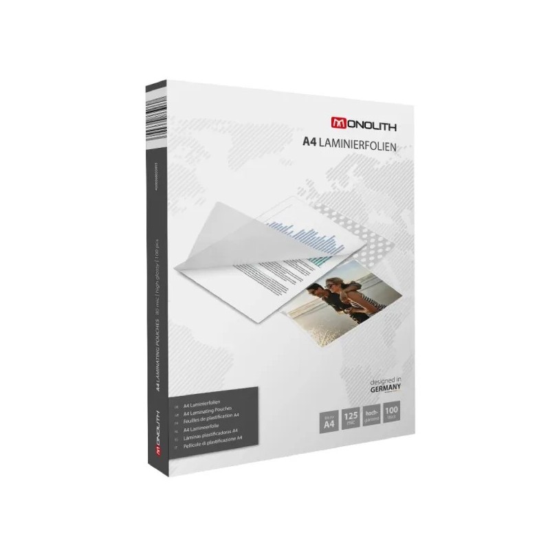 MONOLITH 125 micron Laminating Pouches (Pack of 100)