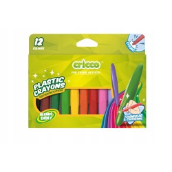 Cricco Triangular Plastic Crayons (Pack of 12)