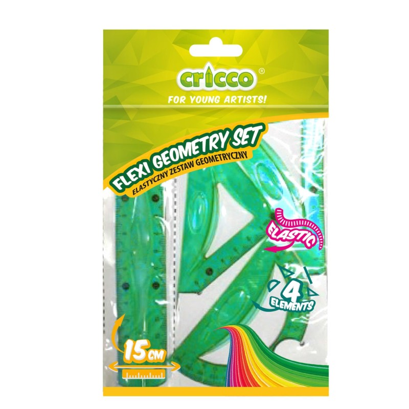 Cricco Flexi Geometric Set, 4 Elements With 15cm Ruler