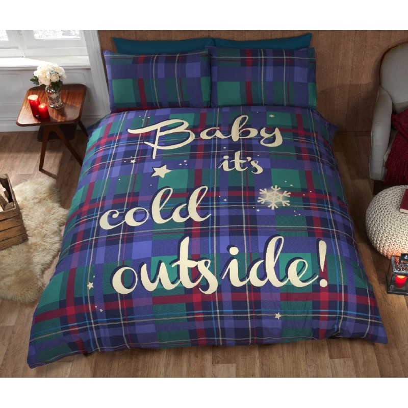Baby It's Cold Outside (Blue) Bedding Set