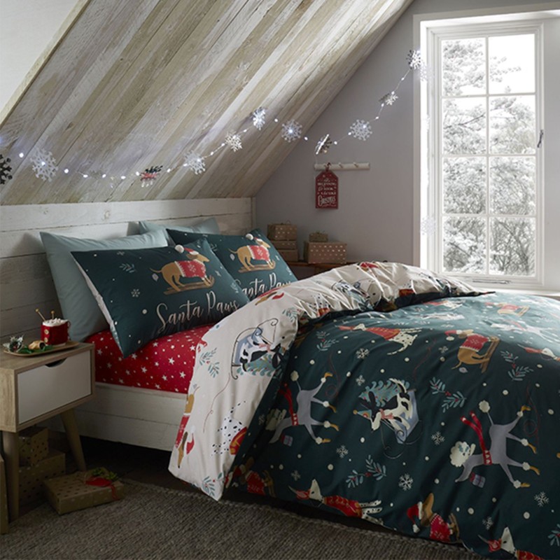 Christmas Paws Bedding Set