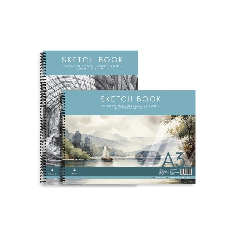 A3 Artist Spiral Sketchbook - 15 Sheets/30 Pages (170gsm)