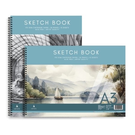 A3 Artist Spiral Sketchbook - 15 Sheets/30 Pages (170gsm)