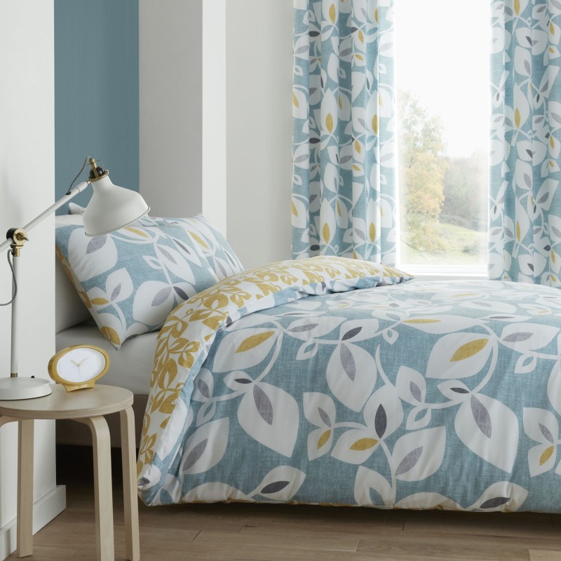Inga Leaf Teal Bedding Set