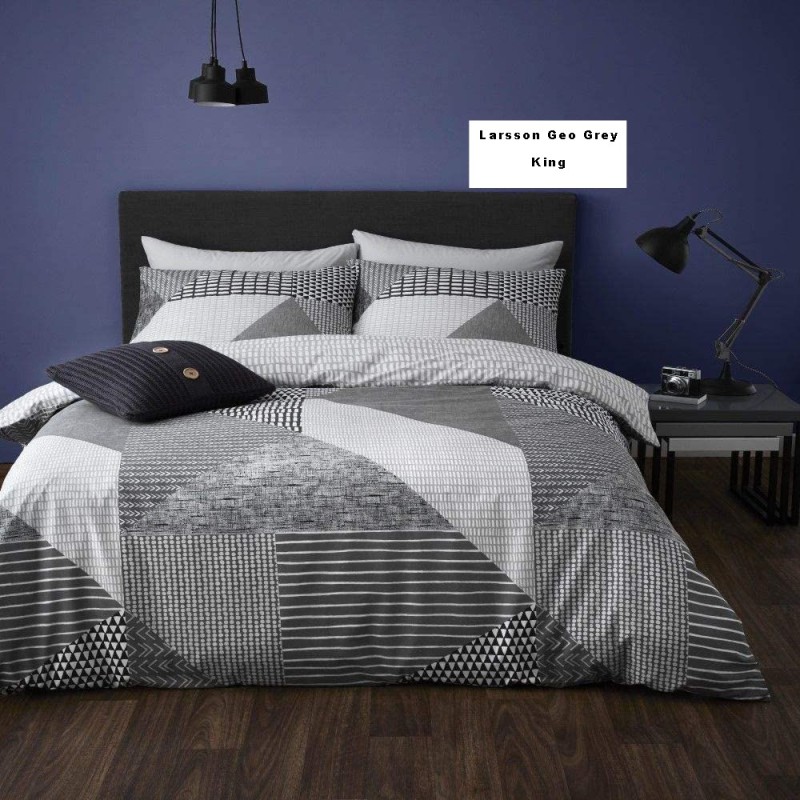 Larrson Geo Grey Bedding Set